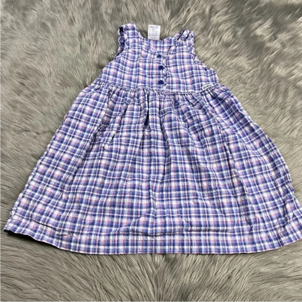 Vintage Oshkosh Made USA Multicolored Plaid Seersucker Dress